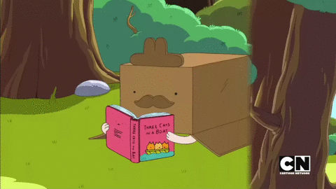 Время приключений, кот в ящике читает